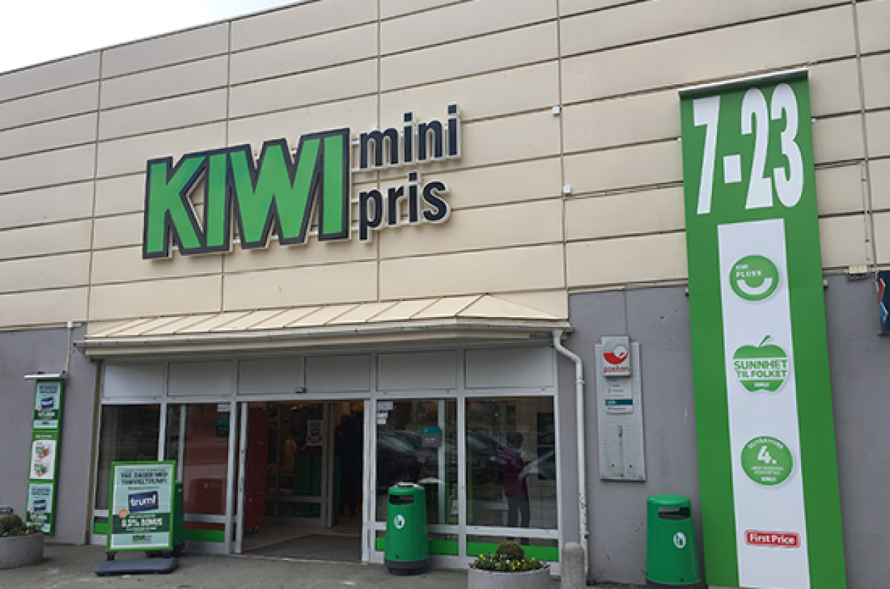KIWI Falkum Inngangsparti.